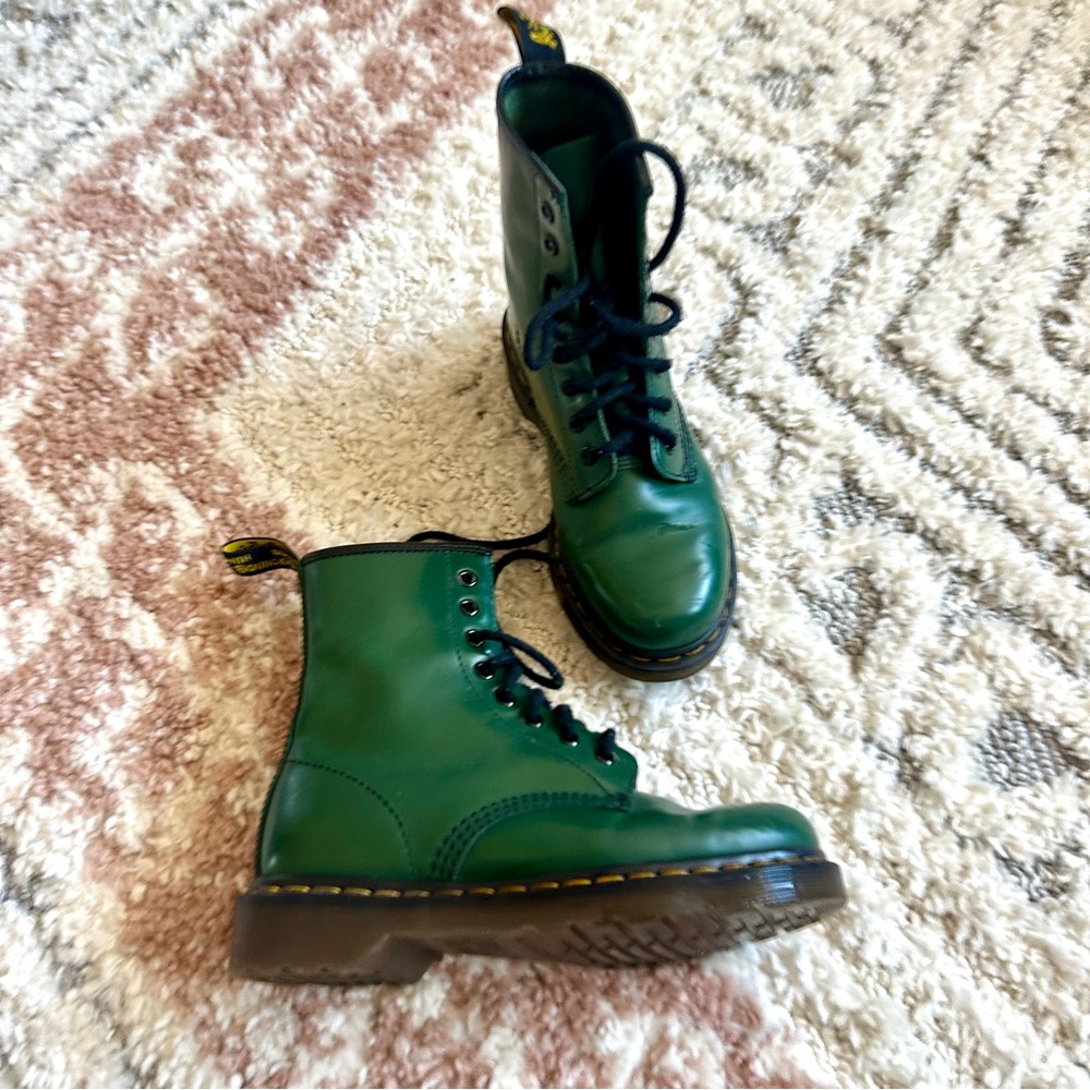Dr. Martens Green Leather Ankle Boots - Picture 8 of 11